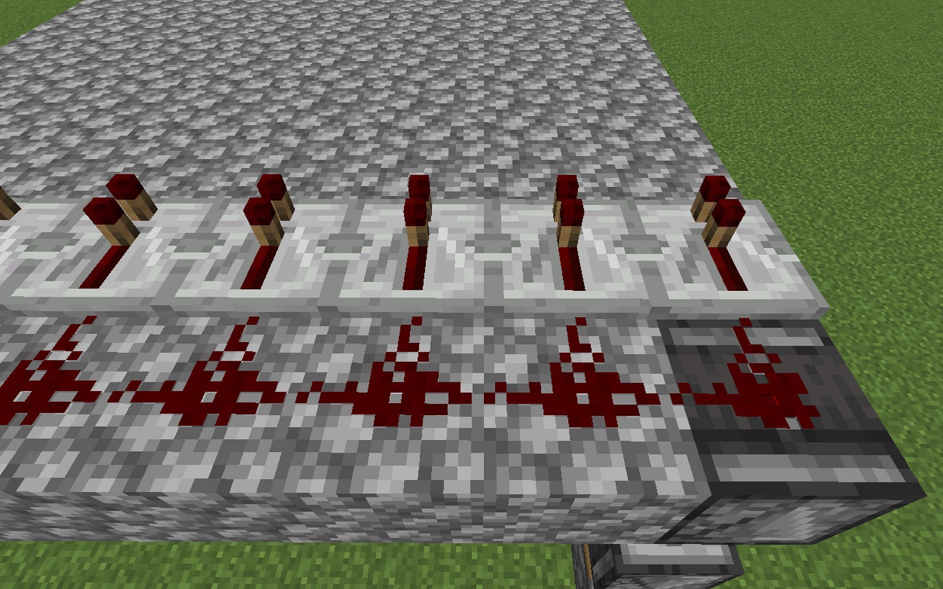 Redstone is a key component of many lag machines. Image via Minecraft.