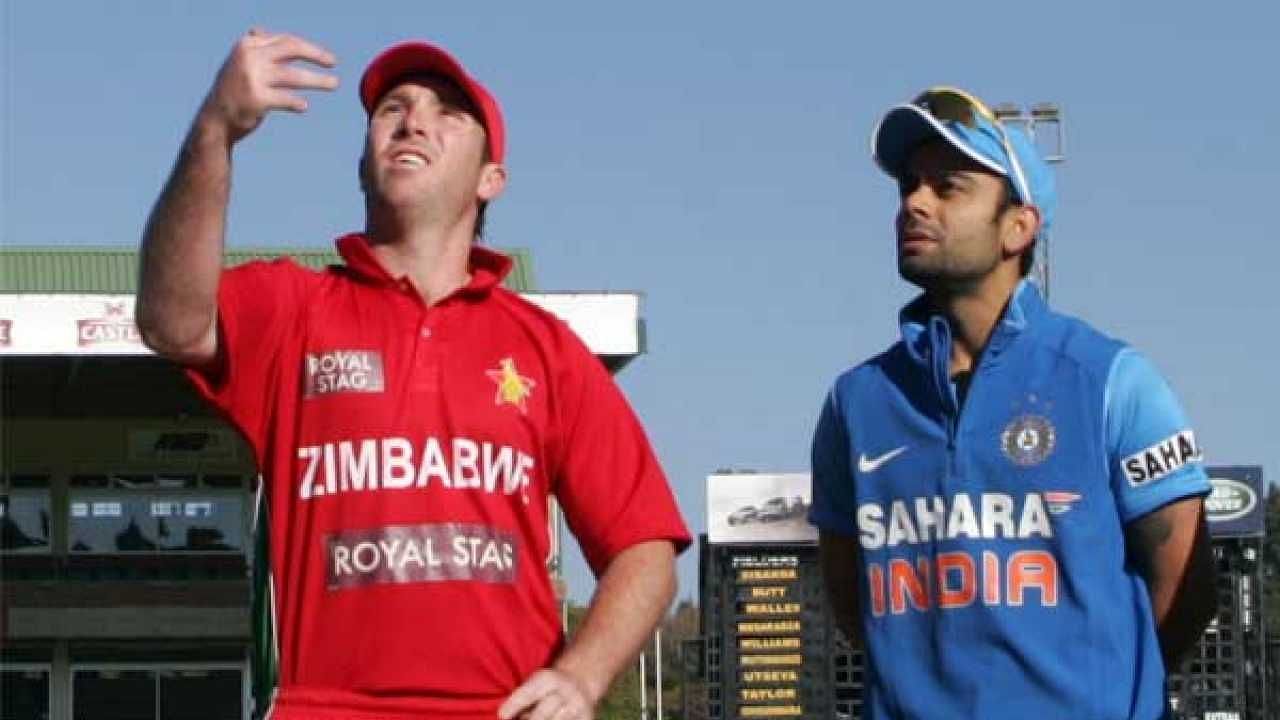 ज़िम्बाब्वे के कप्तान ब्रेंडन टेलर और भारतीय कप्तान विराट कोहली