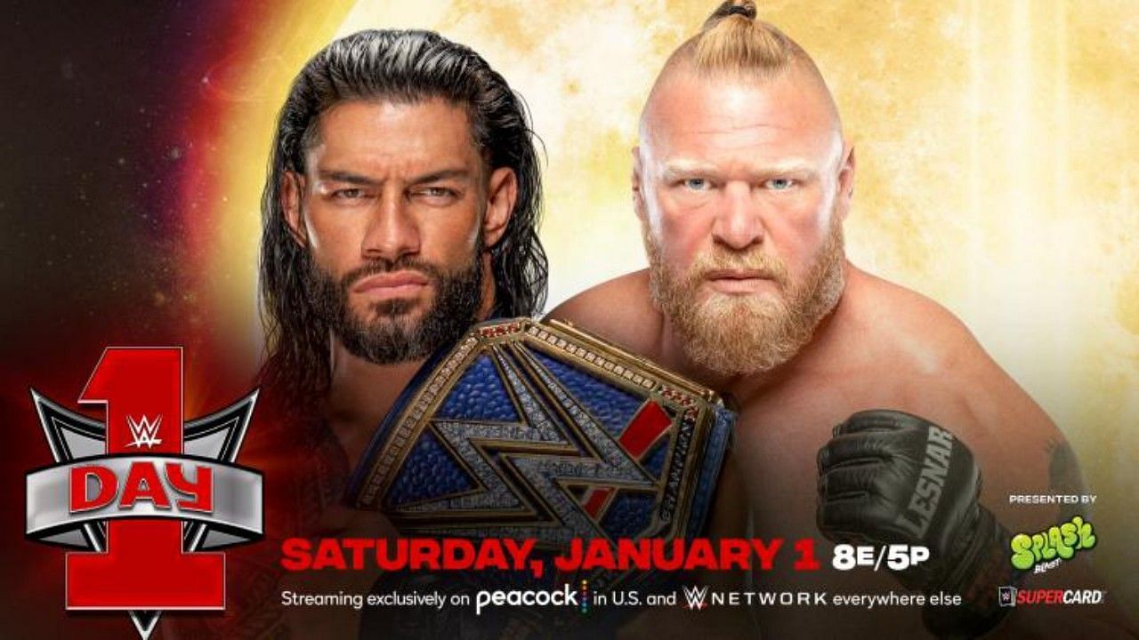 WWE Day 1 में यूनिवर्सल चैंपियन रोमन रेंस vs ब्रॉक लैसनर का मैच होने जा रहा है
