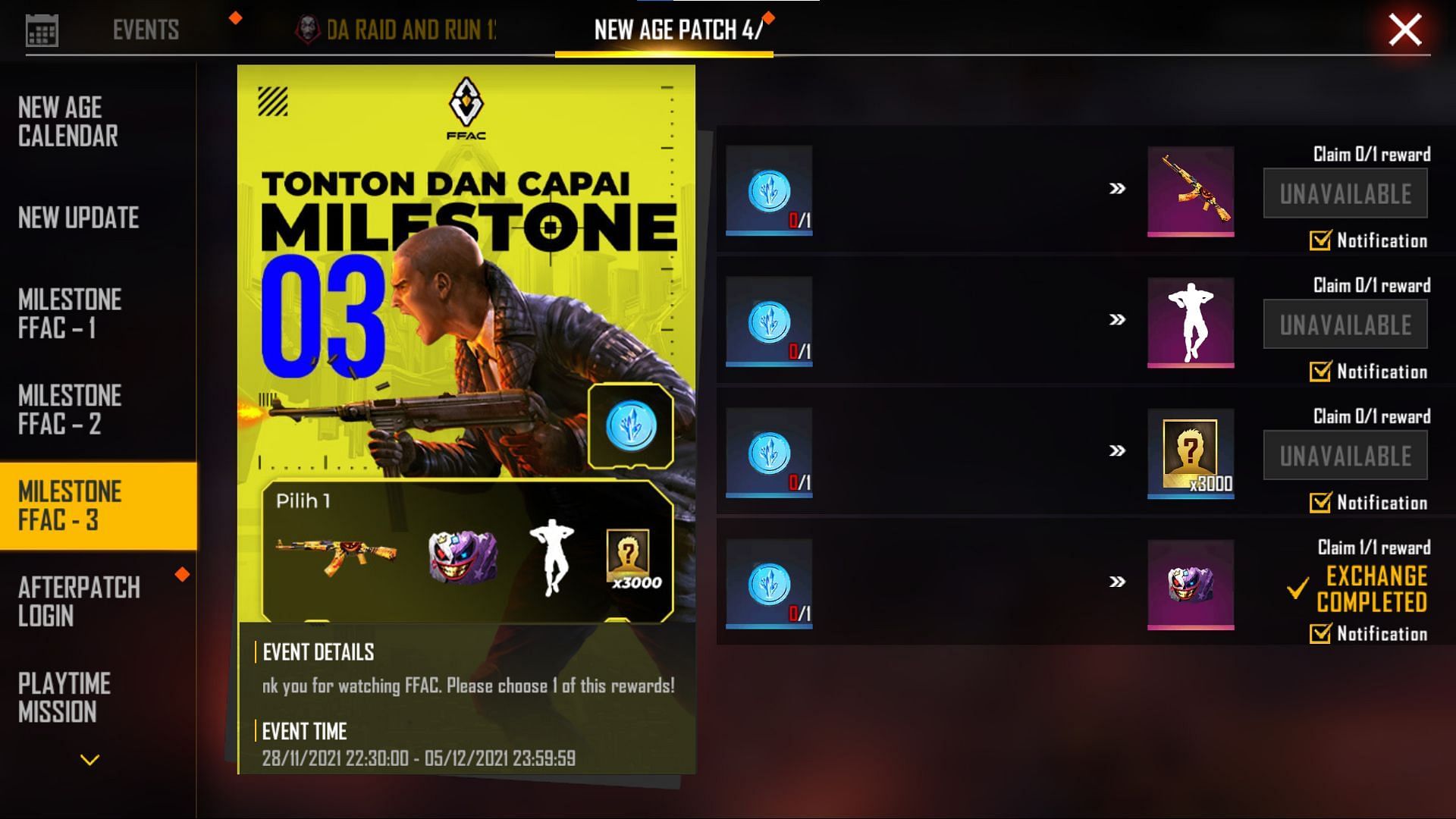 free fire fist skin redeem code