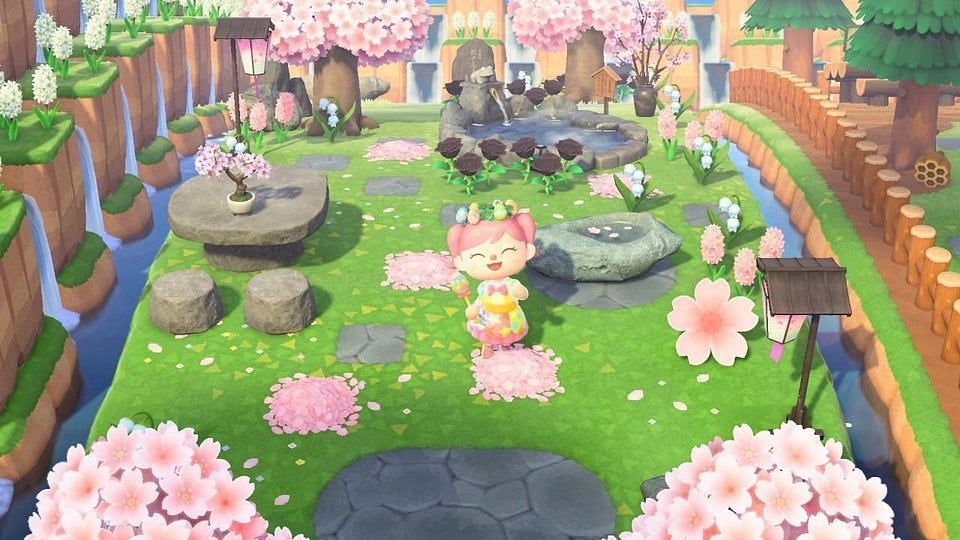 Hardwood trees will transform into cherry blossom trees (Image via Nintendo)