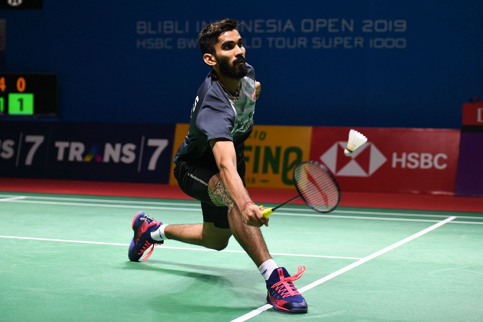 Kidambi Srikanth in action at the 2019 Indonesia Open