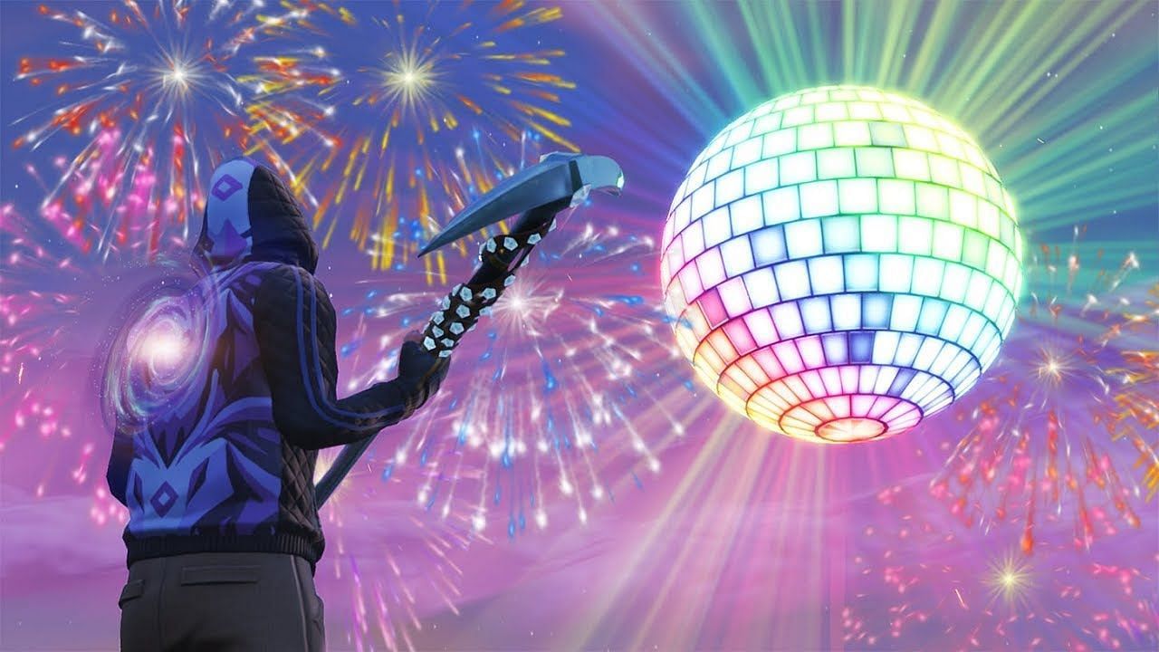 The New Year&#039;s Ball drops into Fortnite on December 31 (Image via Epic Games)