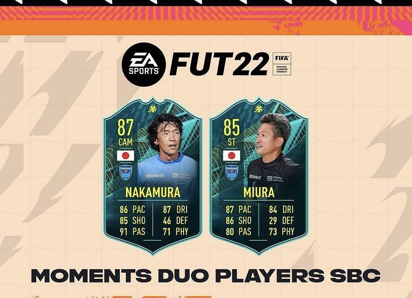 Moments Duo SBC in FIFA 22 features to Players Moments items (Images via EA Sports)