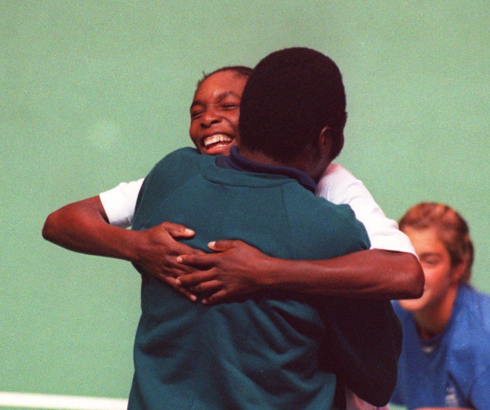 A 14-year-old Venus Williams with her father Richard Williams
