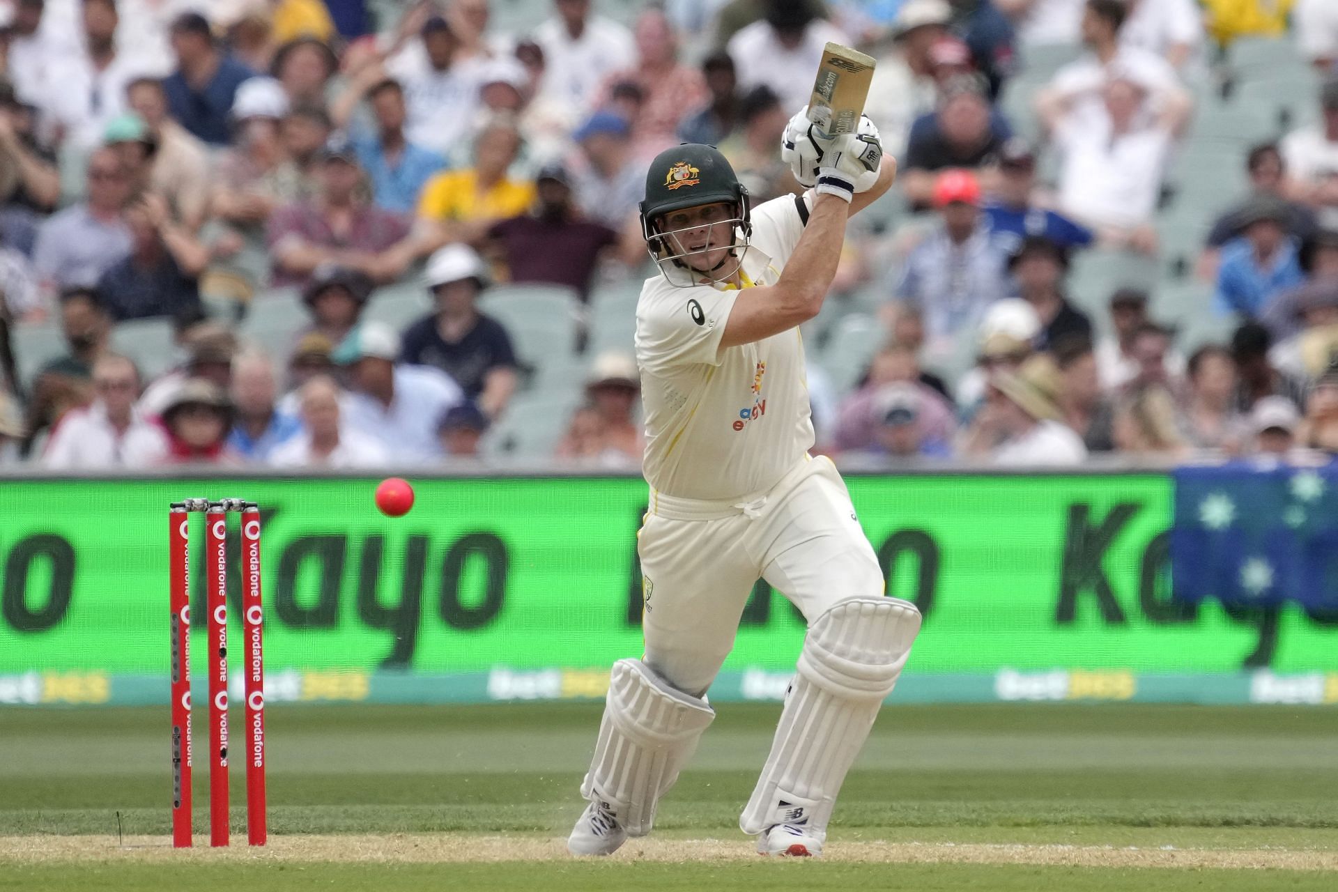 Australia&#039;s Steve Smith bats during day two of the second Test. Pic: Getty Images
