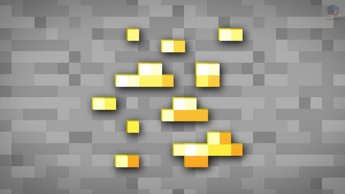 Gold ore in Minecraft (Image via Minecraft)