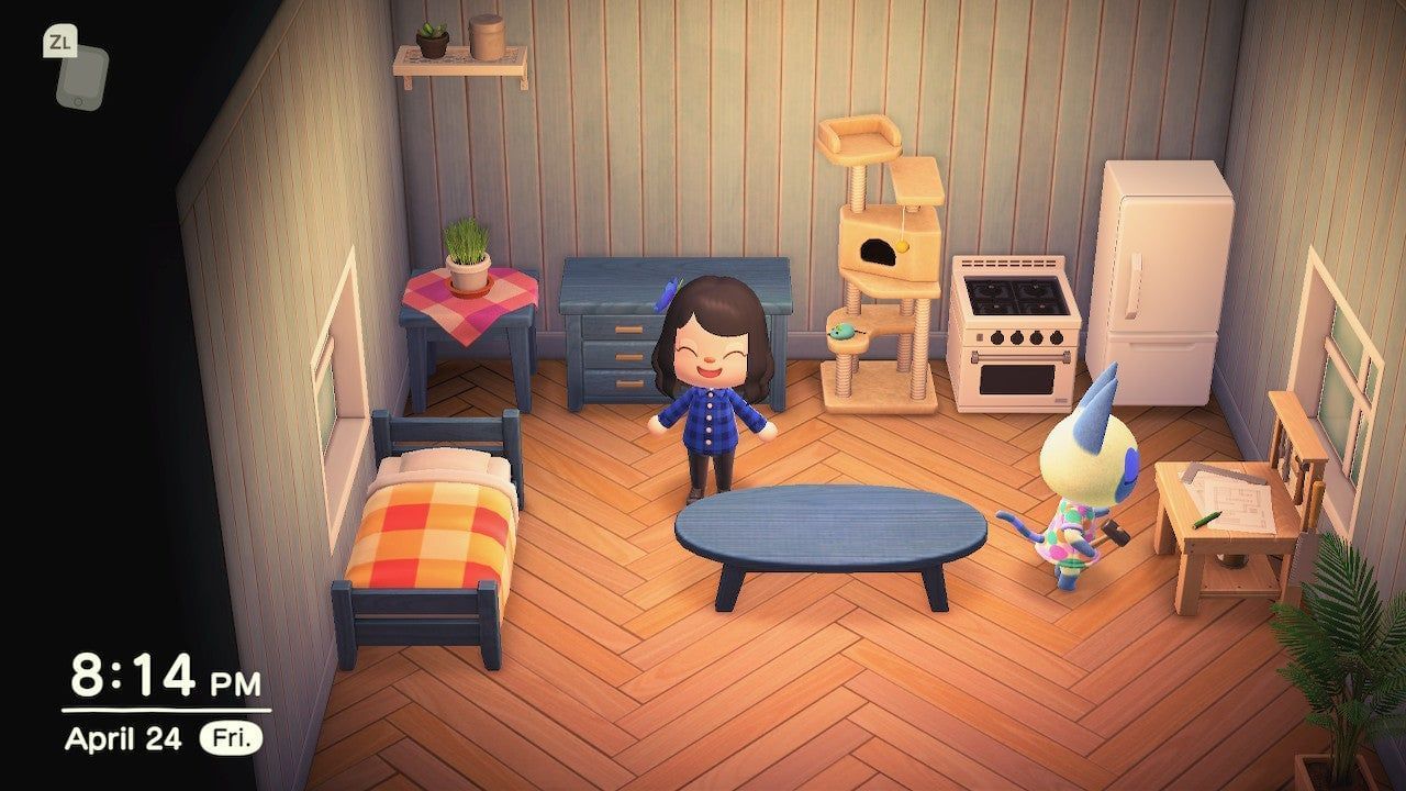 Animal Crossing New Horizons pro camera lets players watch villagers play with cat tower