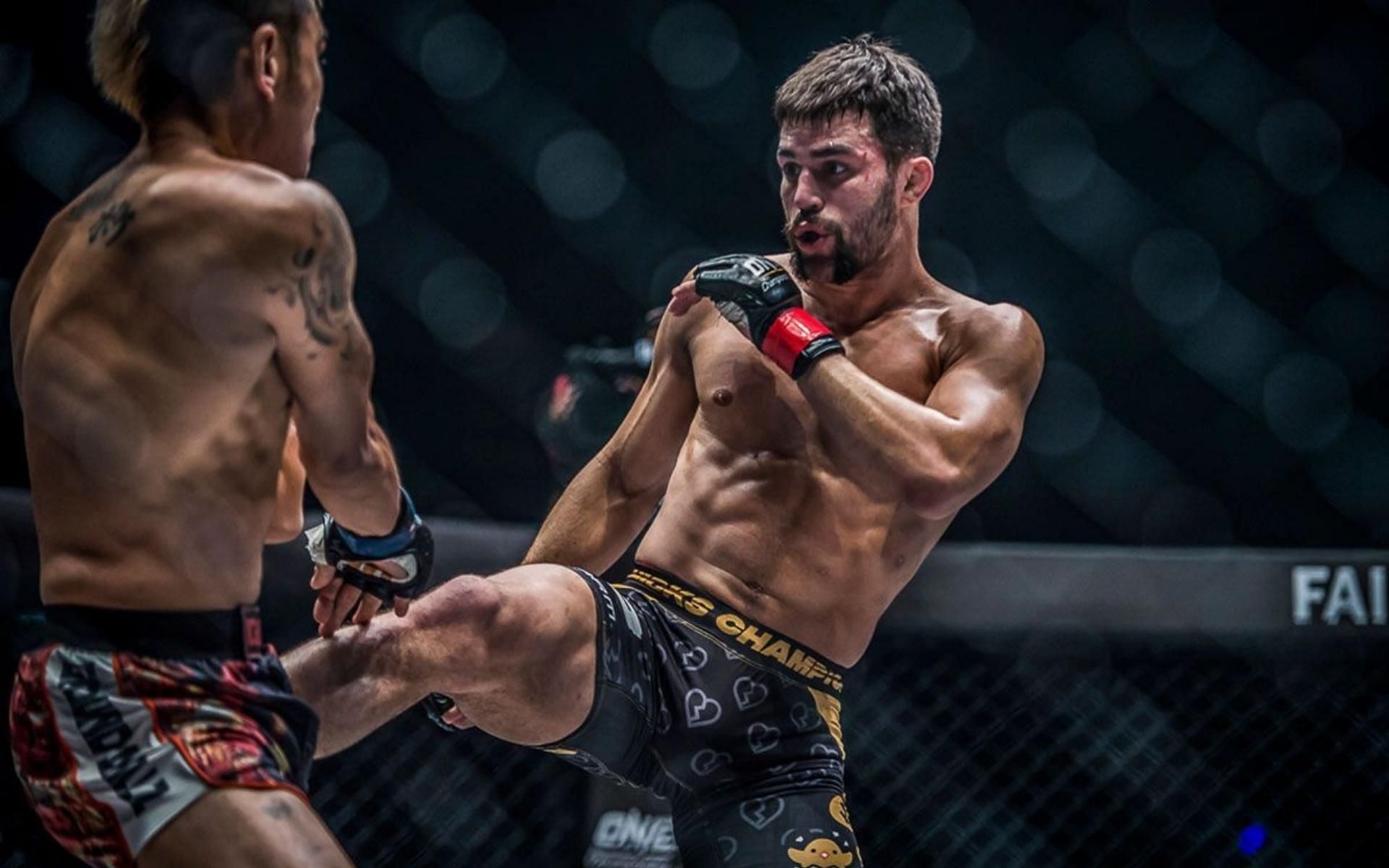ONE Championship featherweight Garry Tonon (right) is one of the most well-known undefeated fighters in MMA today. (Image courtesy of ONE Championship)