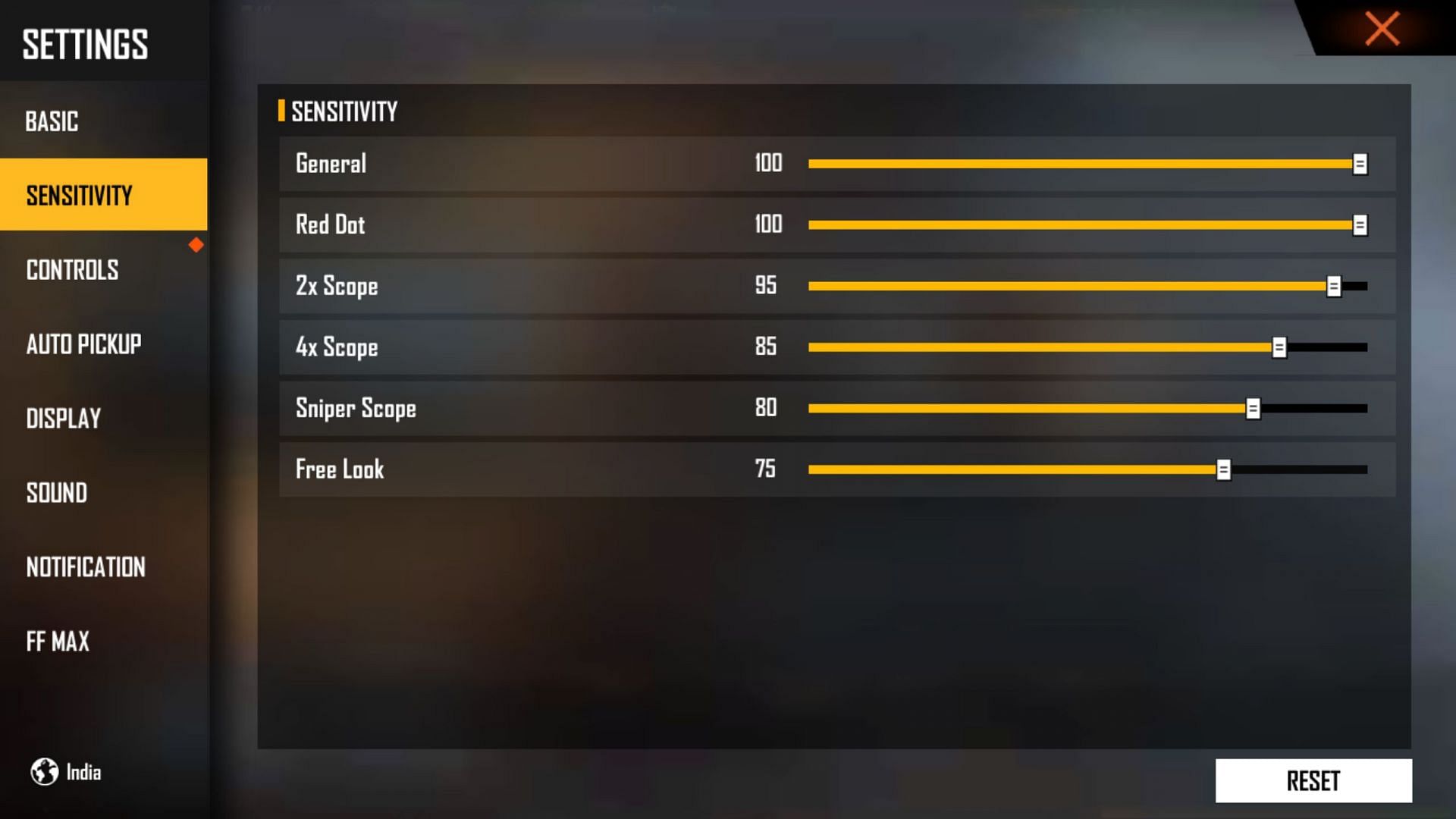 free fire best settings 2022