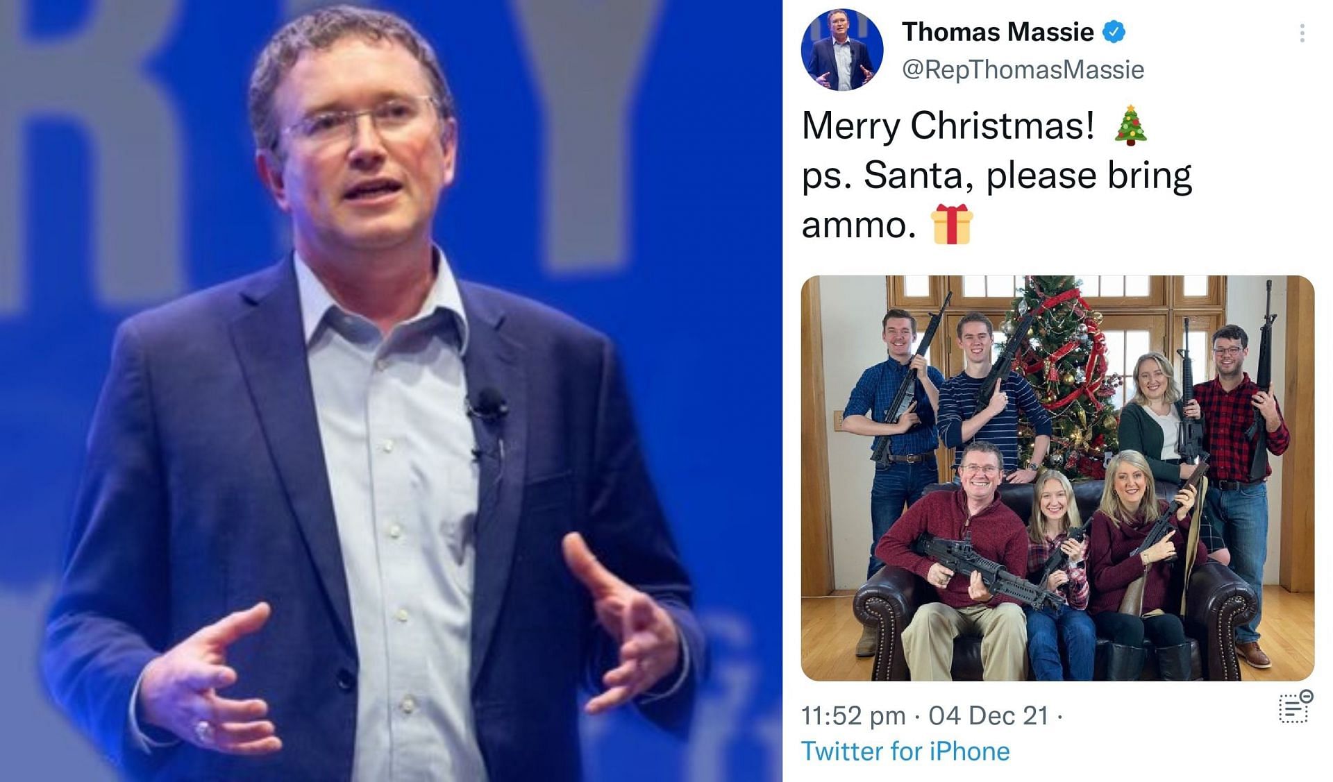 US congressman Thomas Massie's insensitive family photo