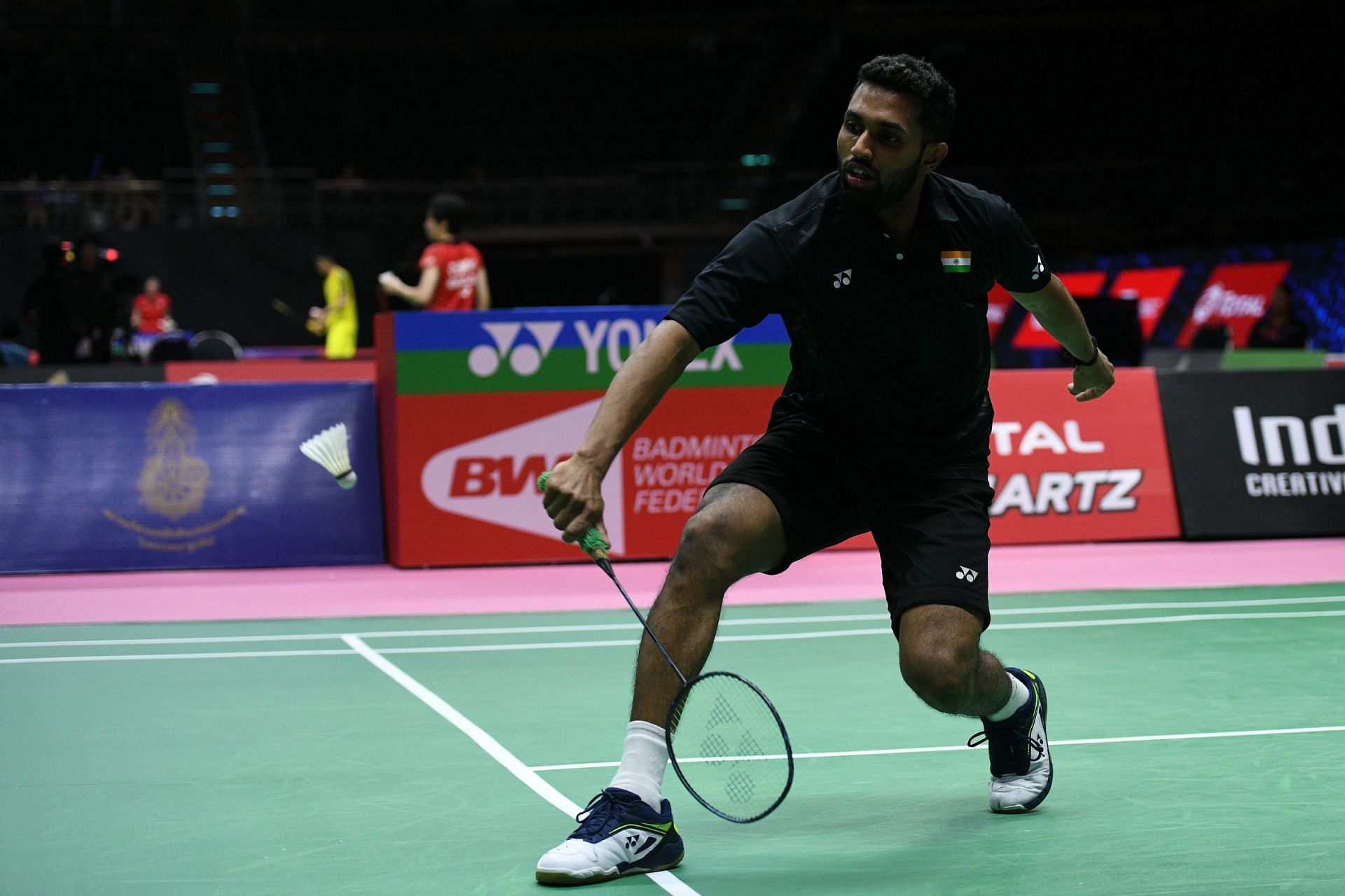 HS Prannoy in action at the Thomas &amp; Uber Cup