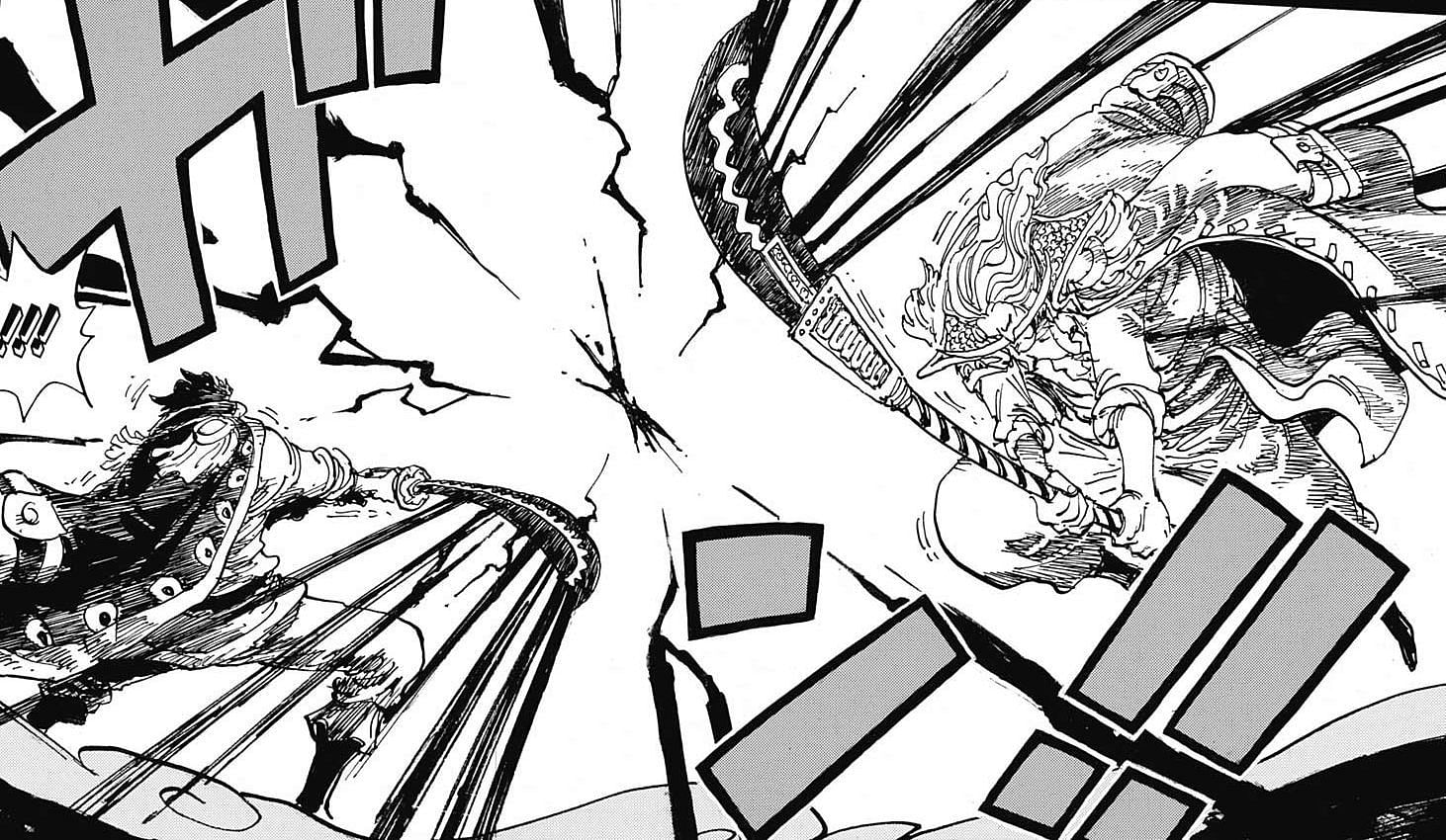 Whitebeard and Roger clash with Advanced Conqueror&#039;s Haki. (Image via Shueisha Shonen Jump+ app)