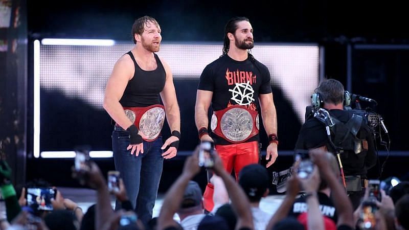 Ambrose and Rollins as RAW Tag Team Champions