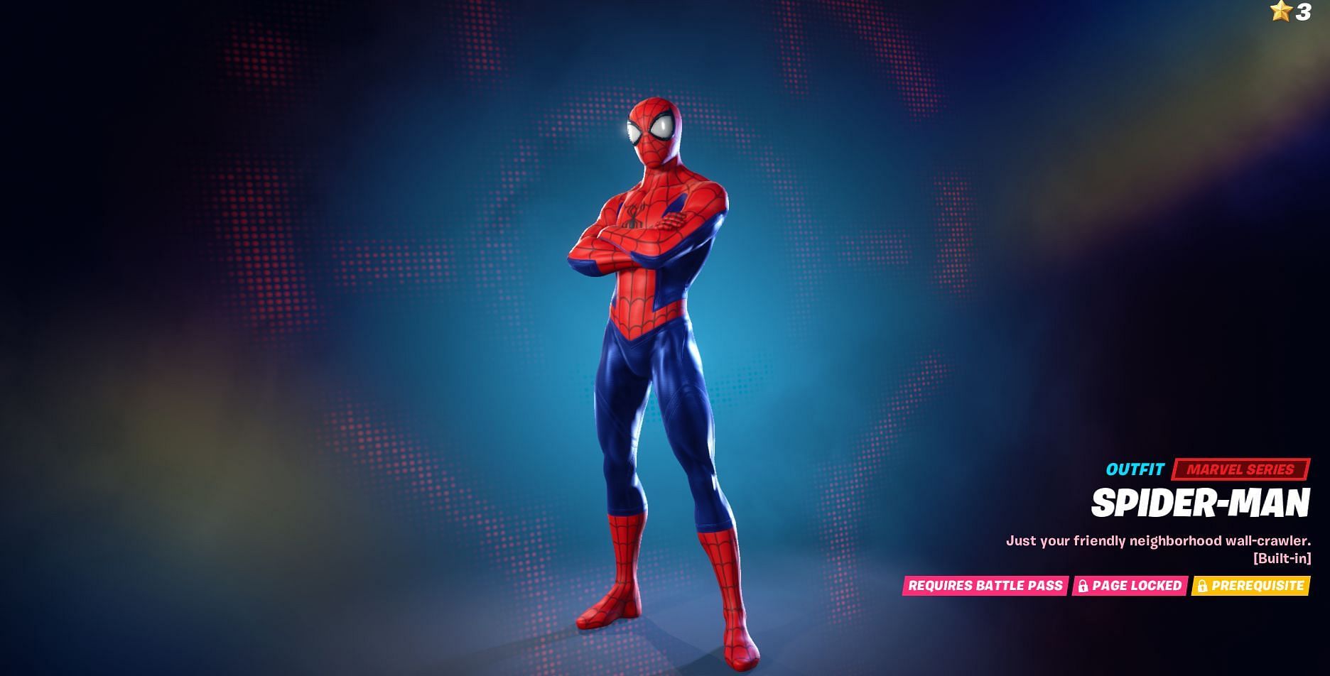 Spider-Man skin in Fortnite Chapter 3 Season 1 Battle Pass (Image via Epic Games)