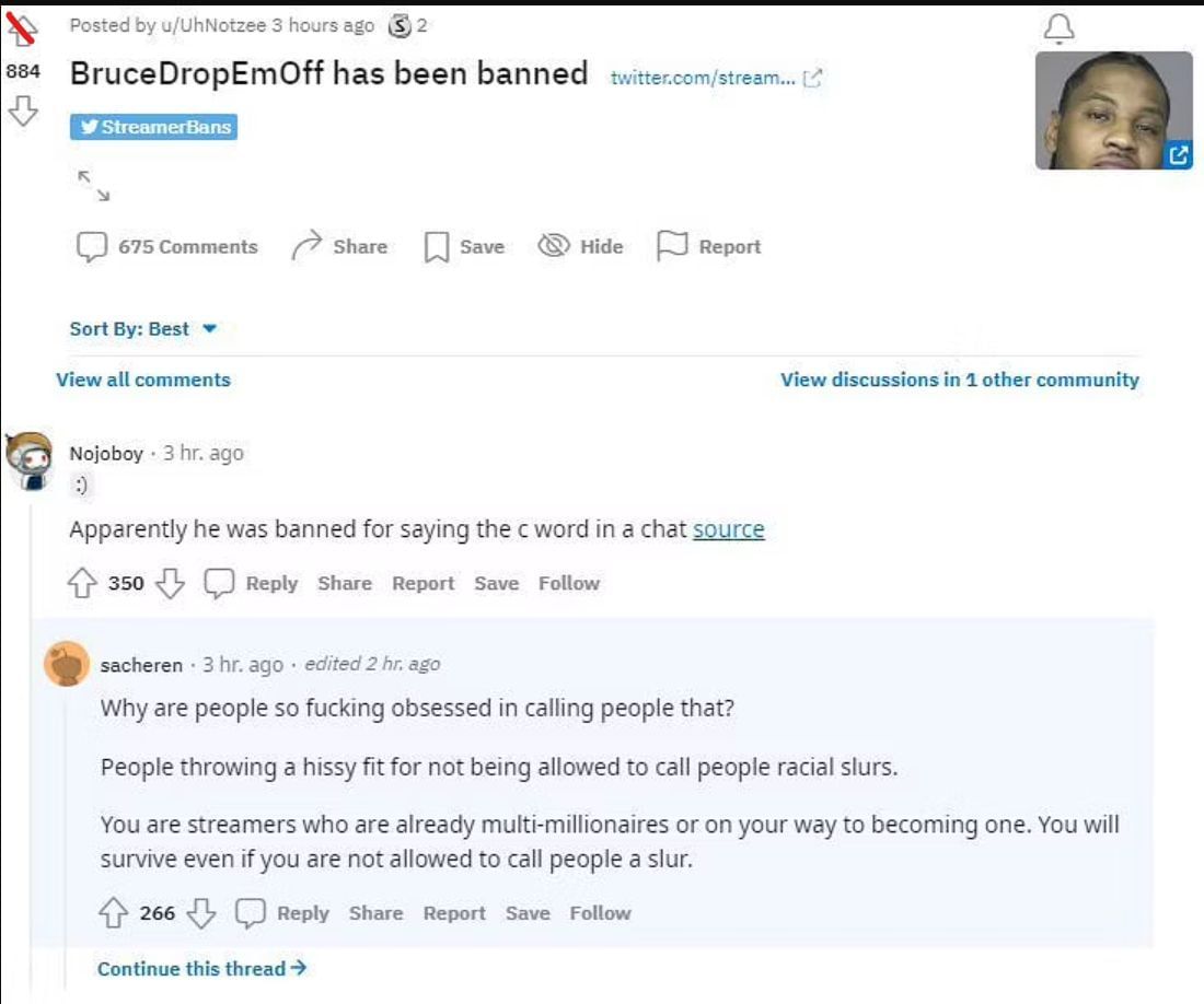 Twitch streamer BruceDropEmOff banned for saying "cracker" in chat, fan