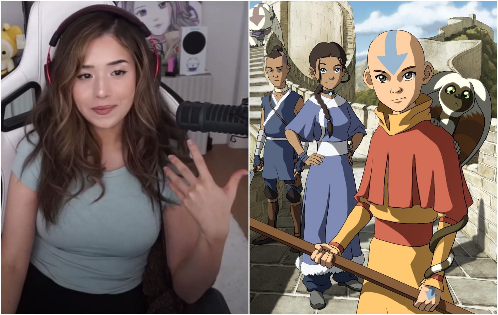 Pokimane banned for streaming ATLA(Image via Twitch and Avatar: The Last Airbender)