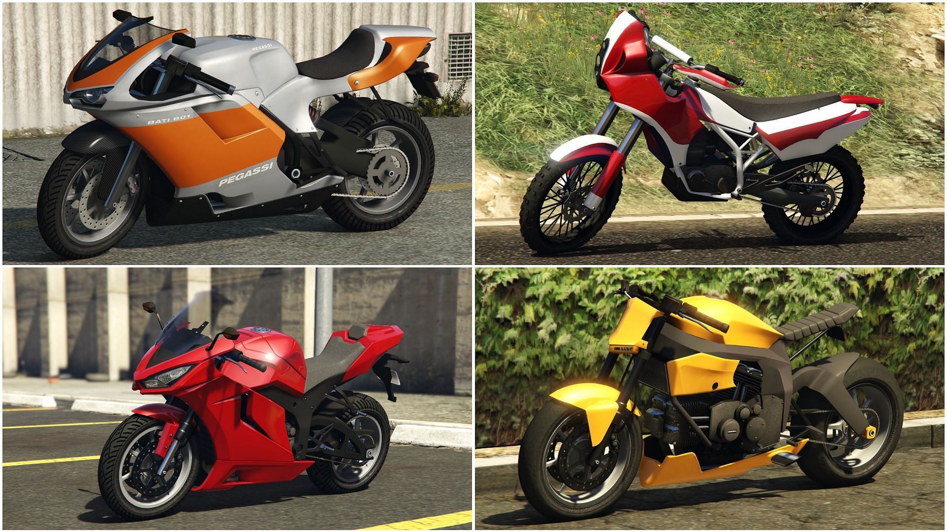 Some of the best motorcycles in GTA Online as of now (Images via Rockstar Games)