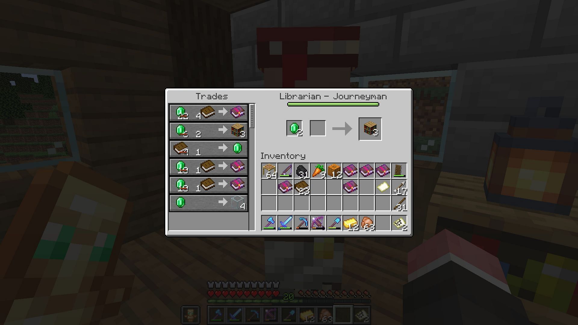 Villager with reduced trade prices (Image via Minecraft)