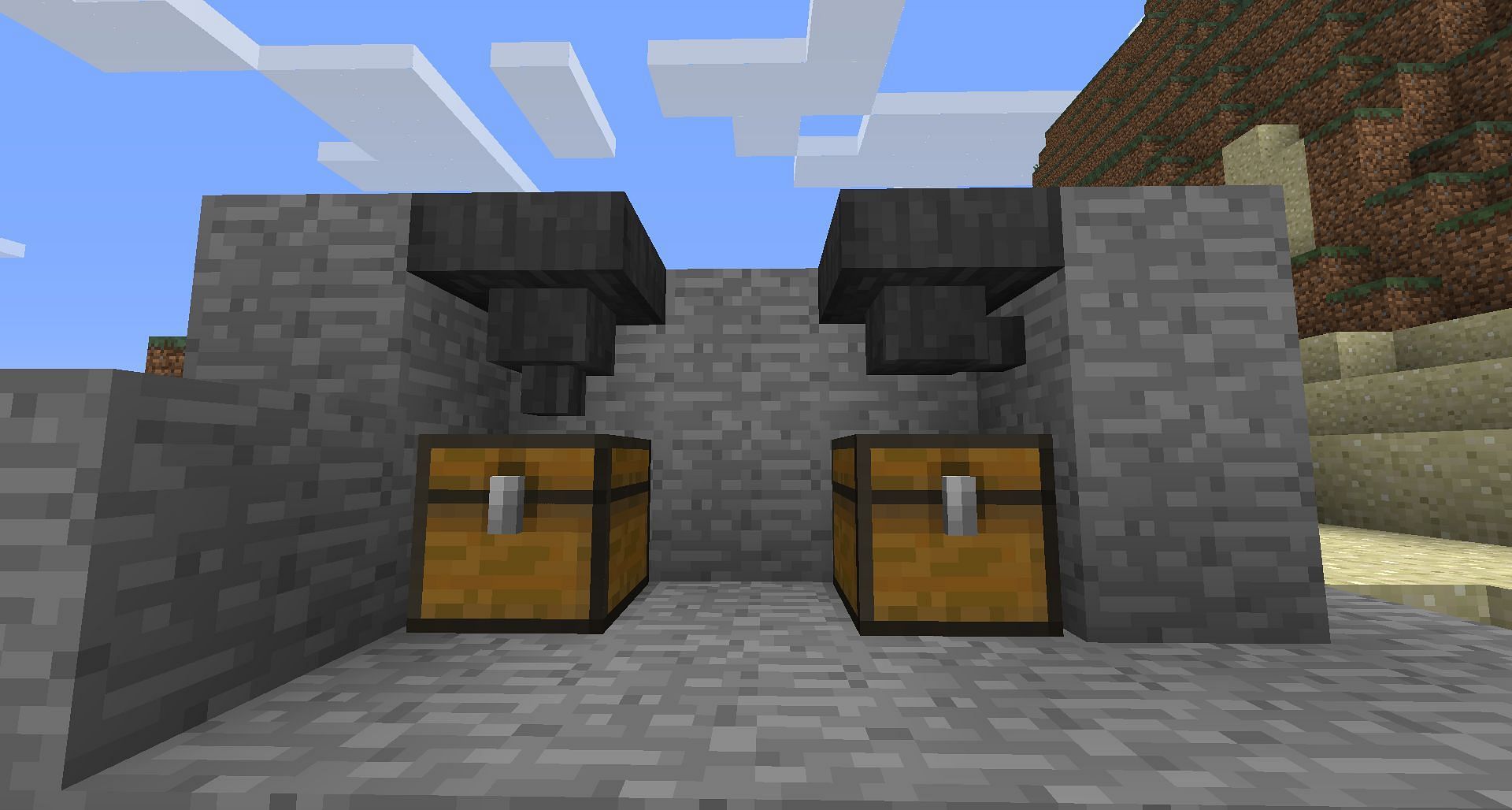 The hopper&#039;s pipe should properly connect to the chest (Image via Minecraft)