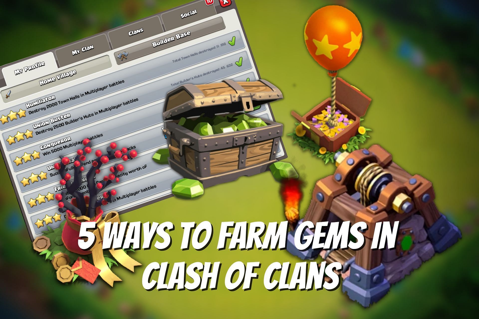 how to farm gems clash of clans