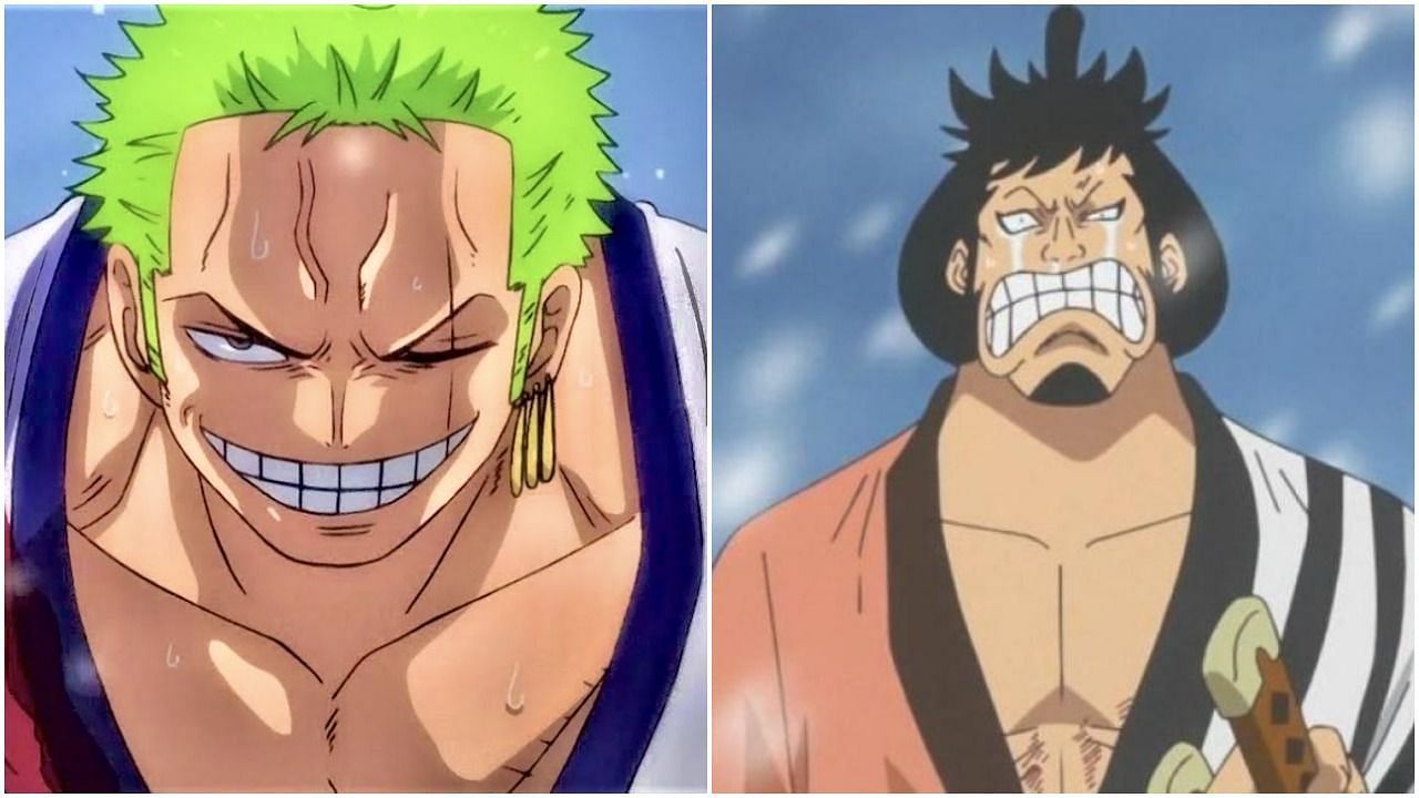 Zoro (left) and Kin&#039;emon (right) as seen in the series&#039; anime. (Image via Toei Animation)
