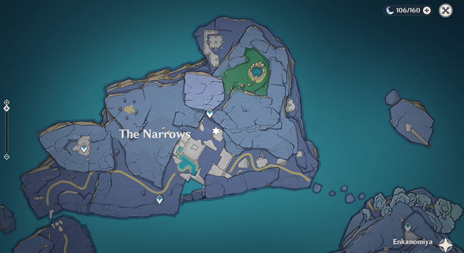 Location of the first Luxurious Chest on the map (Image via Genshin Impact)