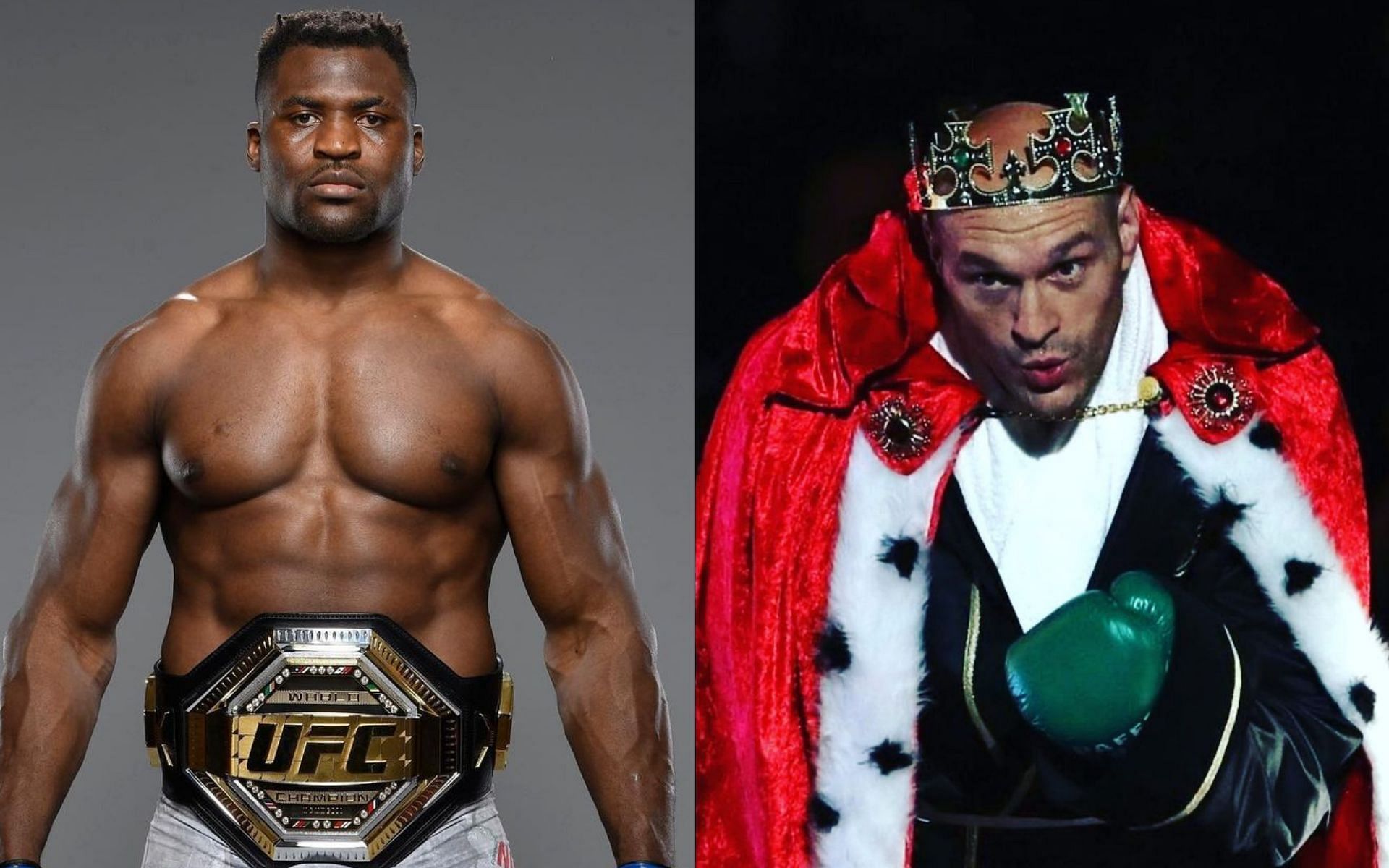 Francis Ngannou (left) and Tyson Fury (right)