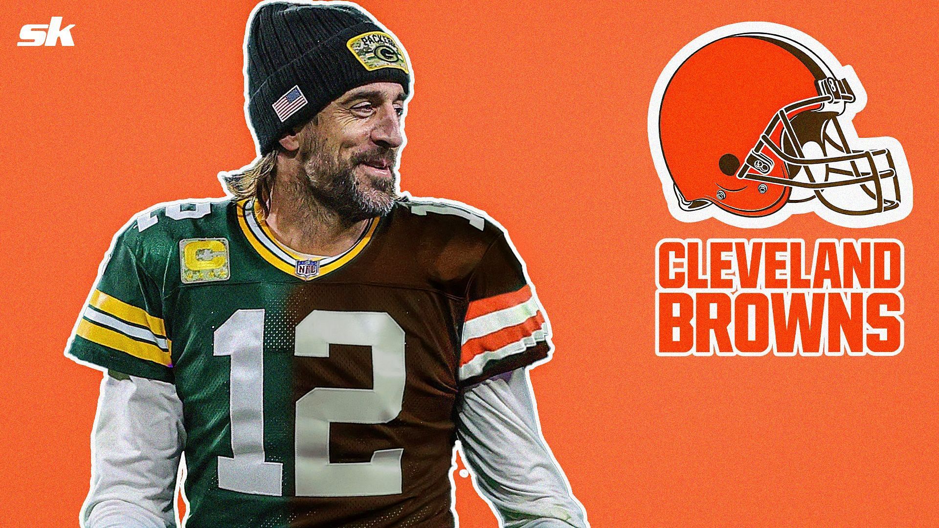Green Bay Packers QB Aaron Rodgers in a Cleveland Browns jersey