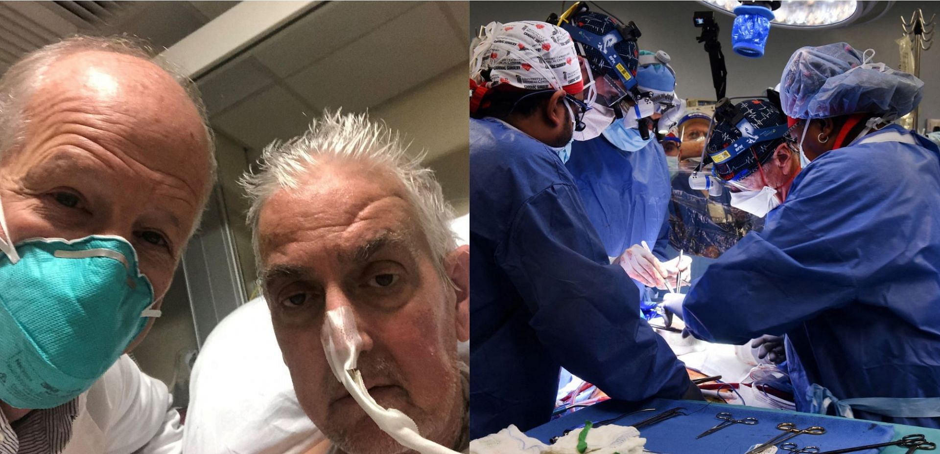 David Bennett underwent a historic heart transplant surgery and received the organ from a pig (Image via University of Maryland Medical Center)