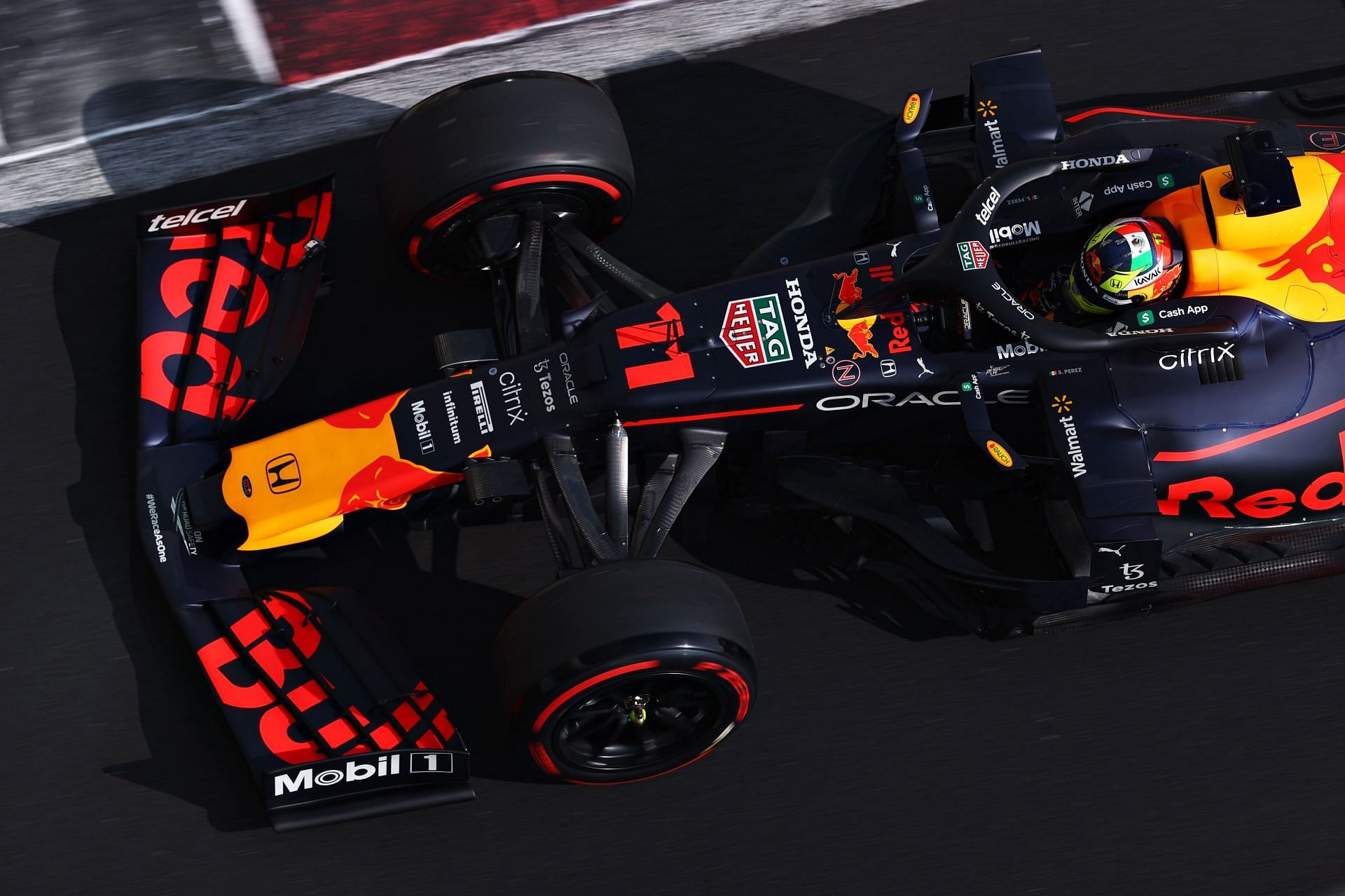 Formula 1 Testing in Abu Dhabi - The Red Bull of Sergio Perez, driven by a Honda engine