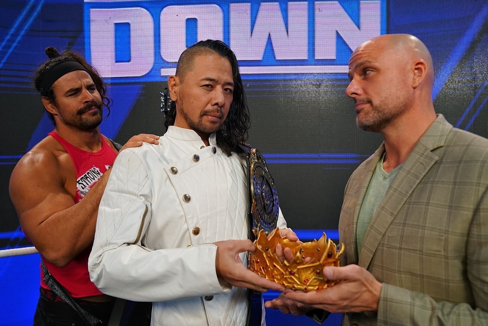 Two WWE Hall of Famers return on SmackDown to interact with Adam Pearce ...