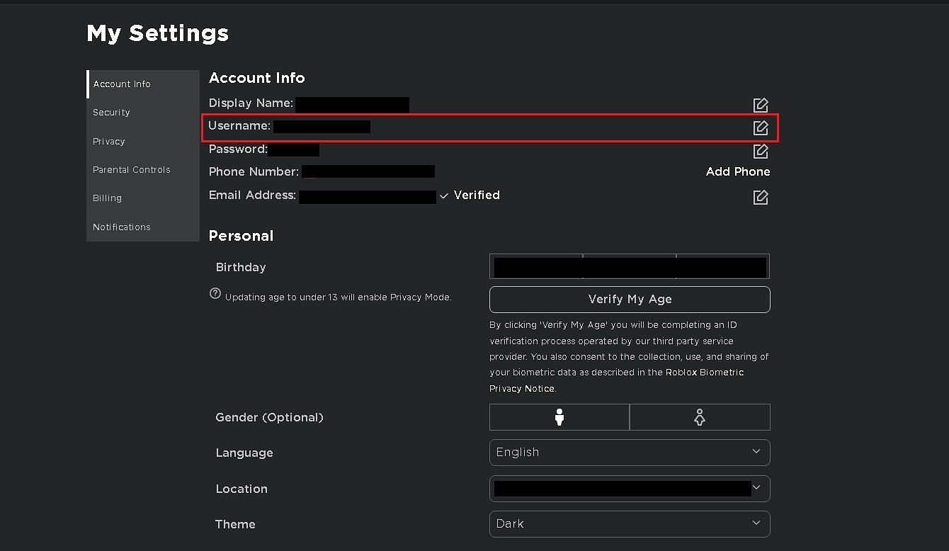 How to change your Roblox username and display name