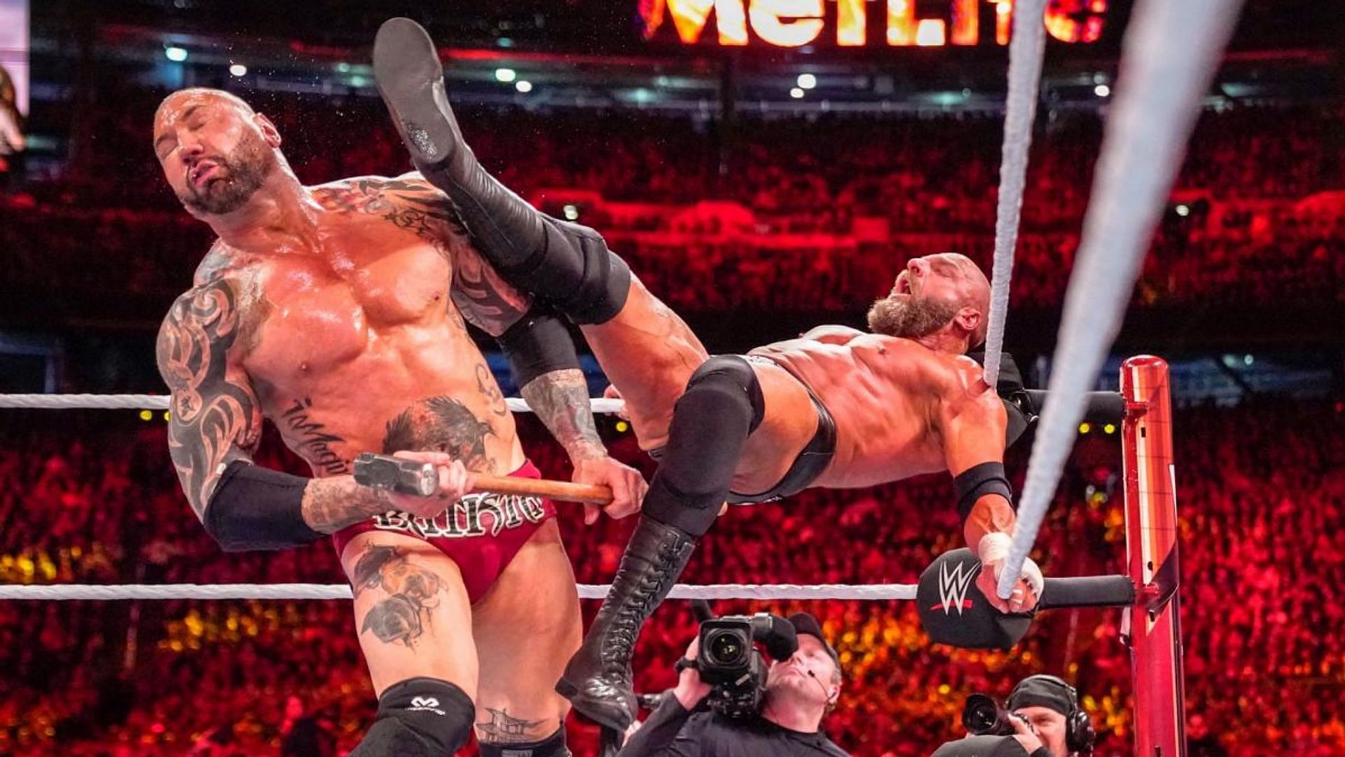 Batista and Triple H battled at WrestleMania 35