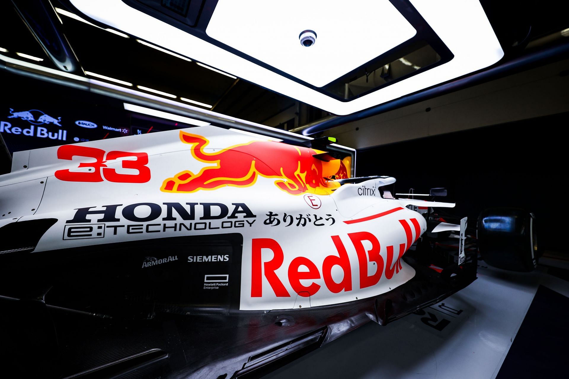 The Red Bull RB16B with the special Honda livery at the 2021 Turkish Grand Prix