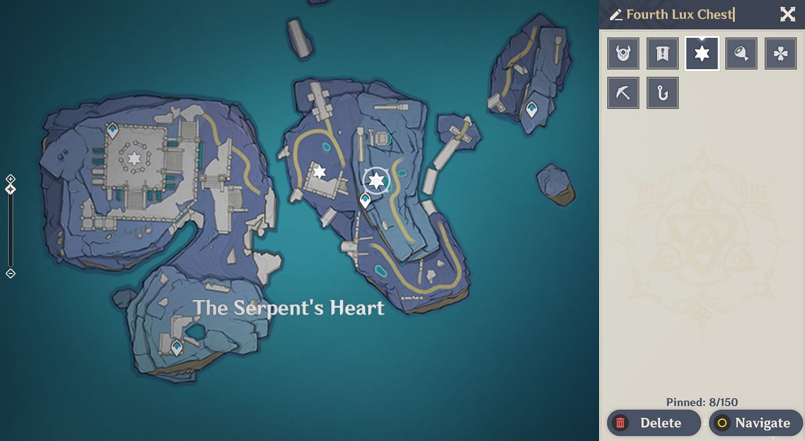 Location of the fourth Luxurious Chest on the map (Image via Genshin Impact)