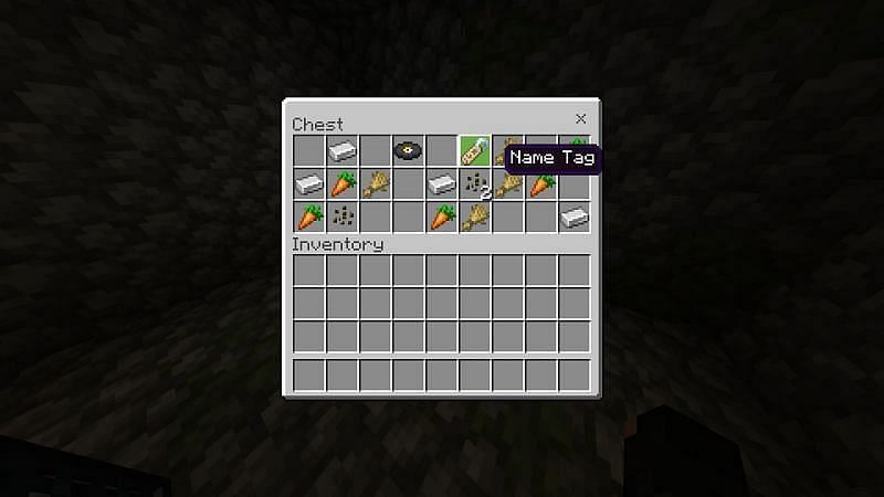 Name tag in a chest (Image via Minecraft)