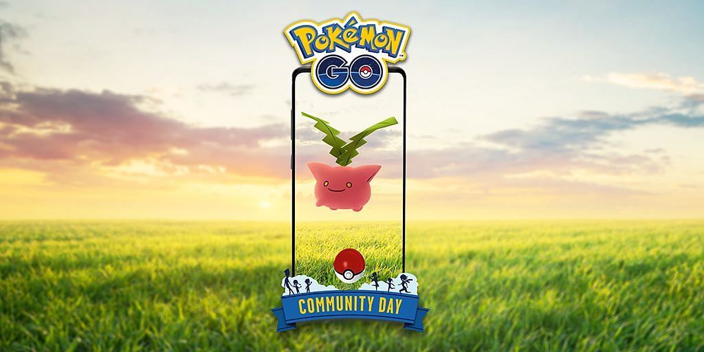 The official announcement image for Hoppip&#039;s Community Day event (Image via The Pokemon Company)