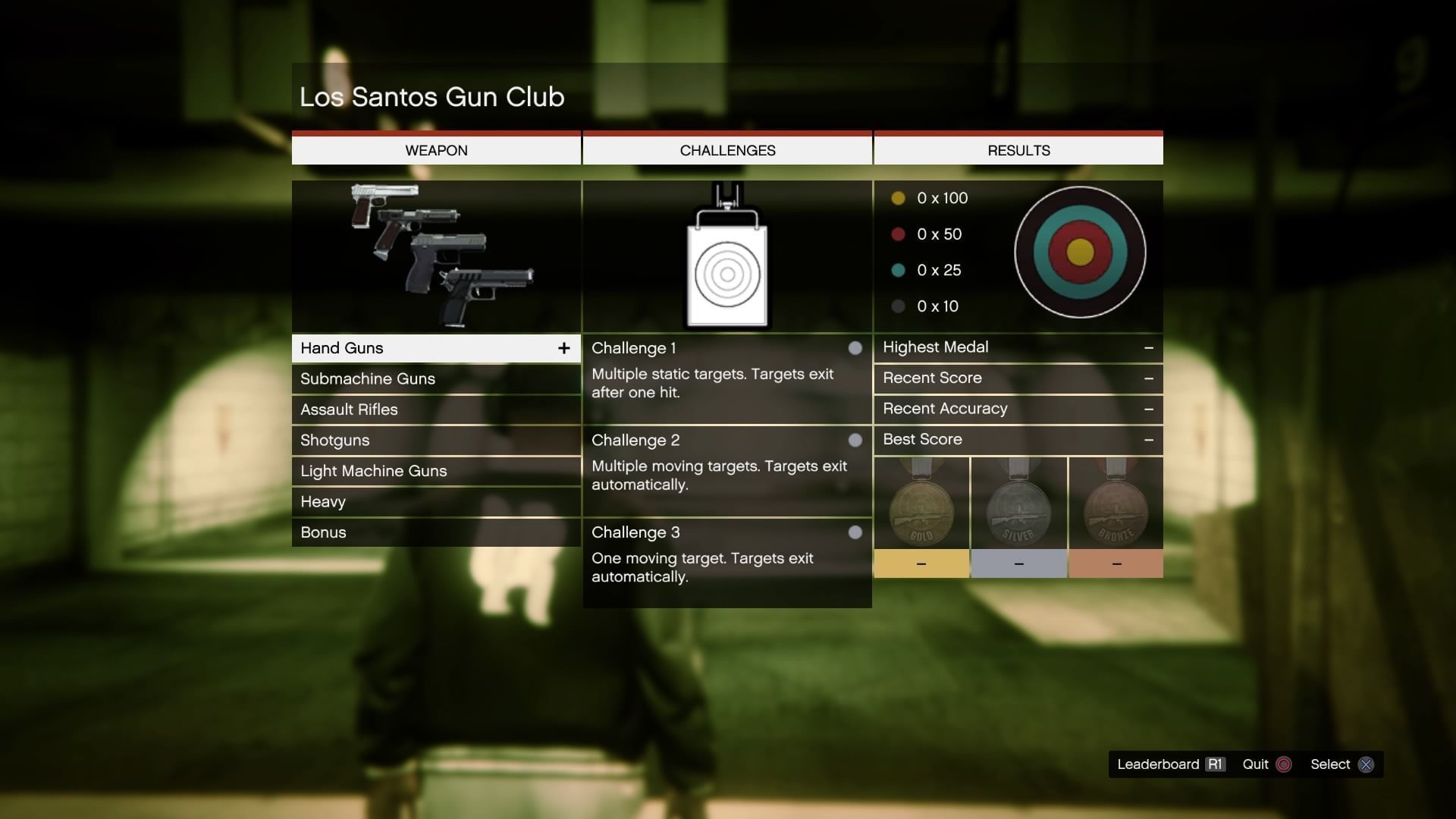 List of all GTA 5 AmmuNation shooting range challenges