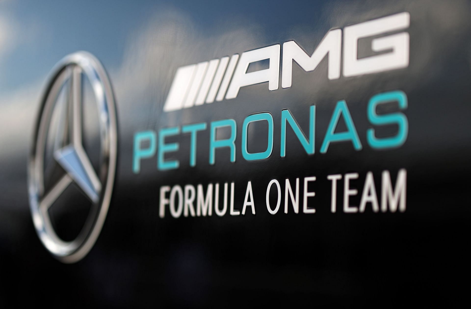 Still of Mercedes AMG Petronas F1&#039;s logo (Photo by Chris Graythen/Getty Images)