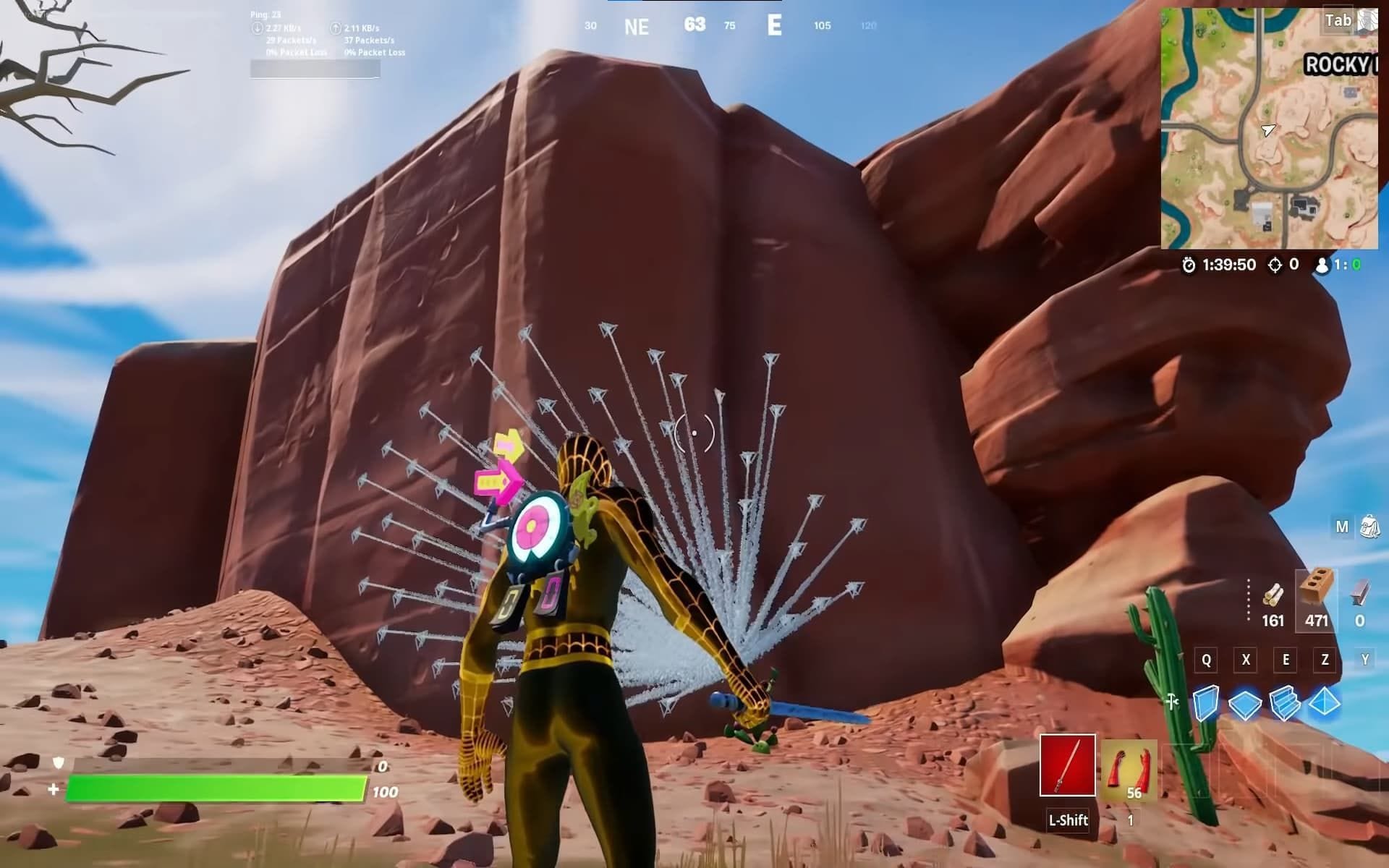 Fortnite YouTuber actually builds a spider's web using SpiderMan Mythic