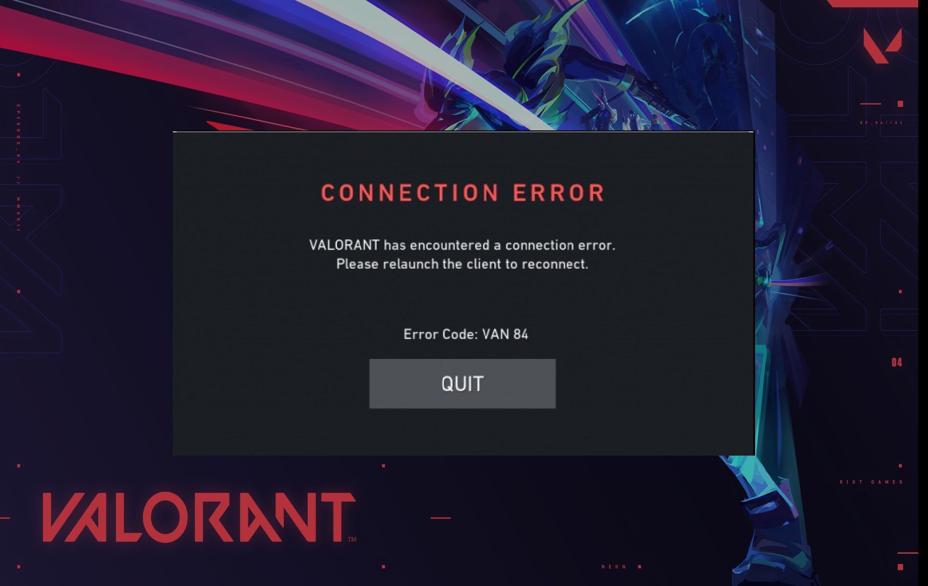 What is Van 84 issue in Valorant, and how to possibly fix it