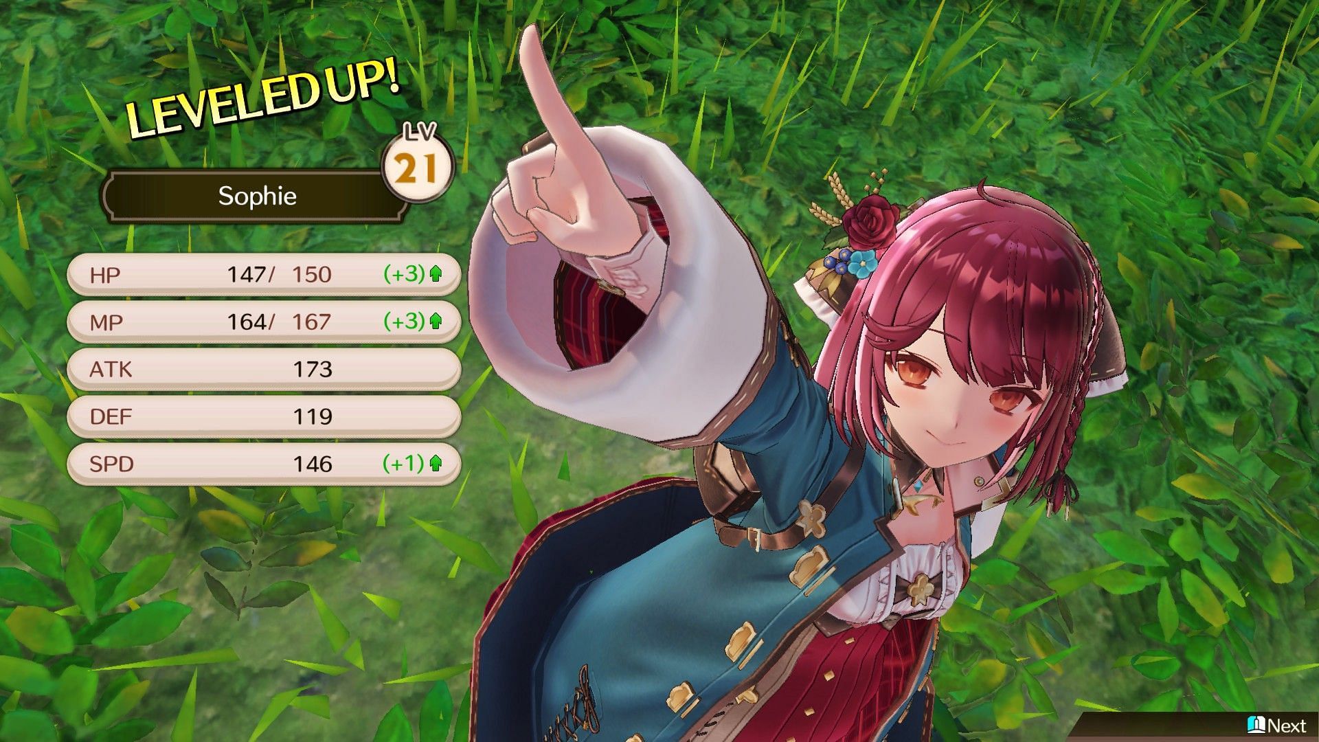 Sophie victory screen (Image via Koei Tecmo)