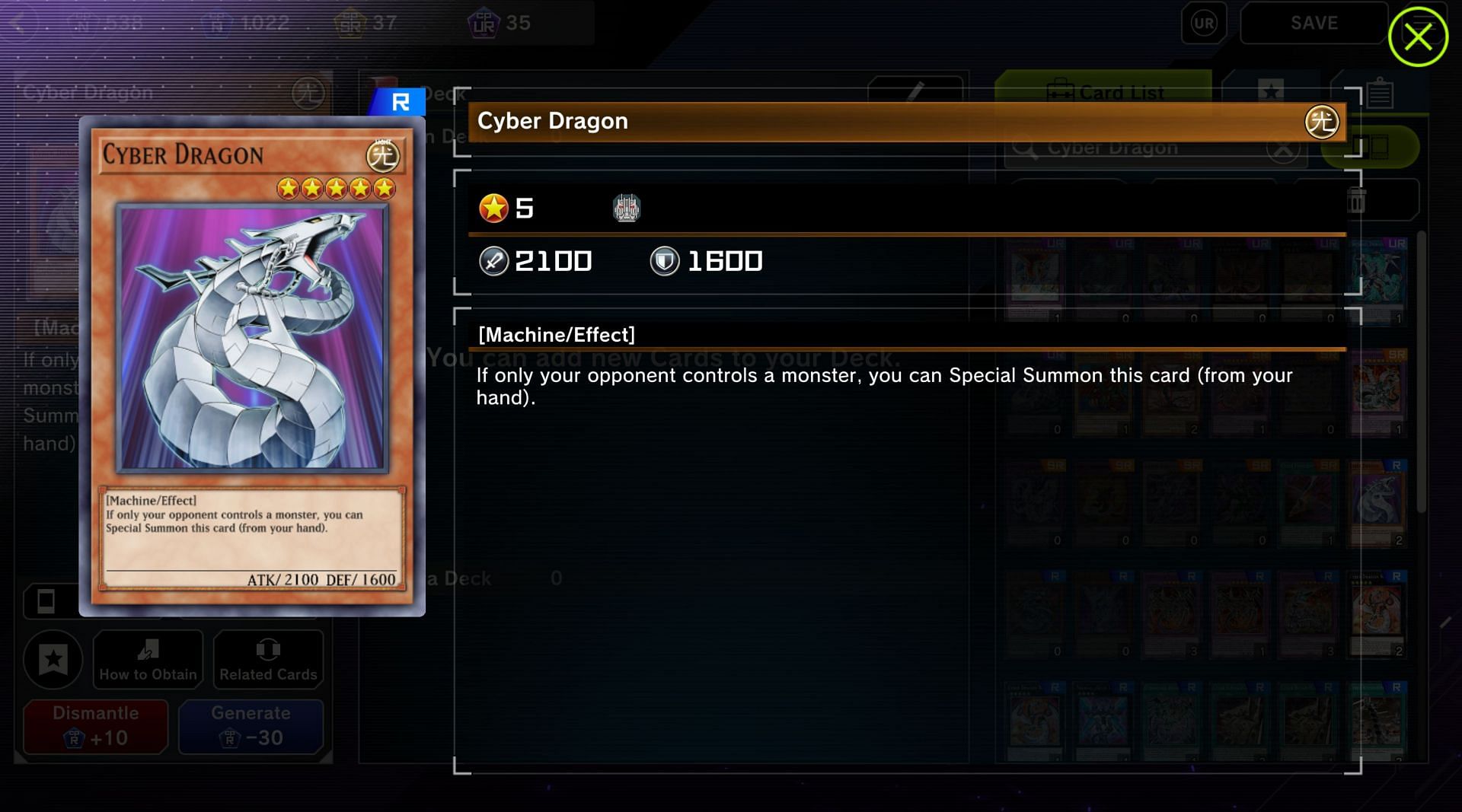 The Cyber Dragon is a terrific turn-one card, if not going first, to special summon (Image via Konami)
