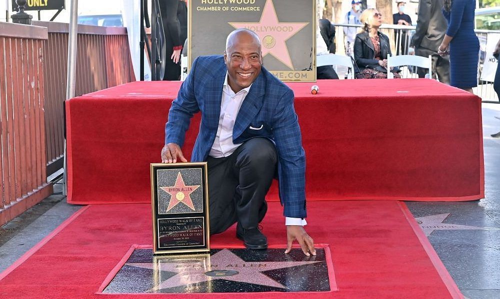 Byron Allen and his star on the Hollywood Walk of Fame