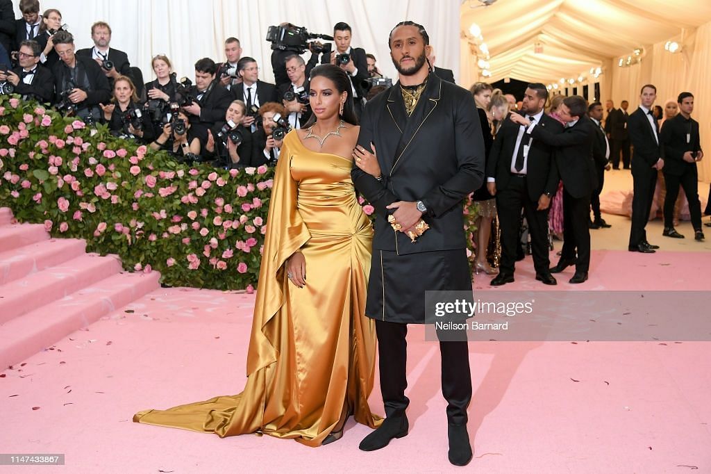 Colin Kaepernick and girlfriend Nessa at the Met Gala (photo: gettyimages)