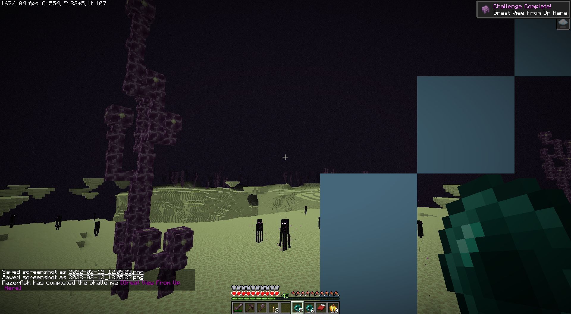 How to get 'great view from up here' advancement in Minecraft