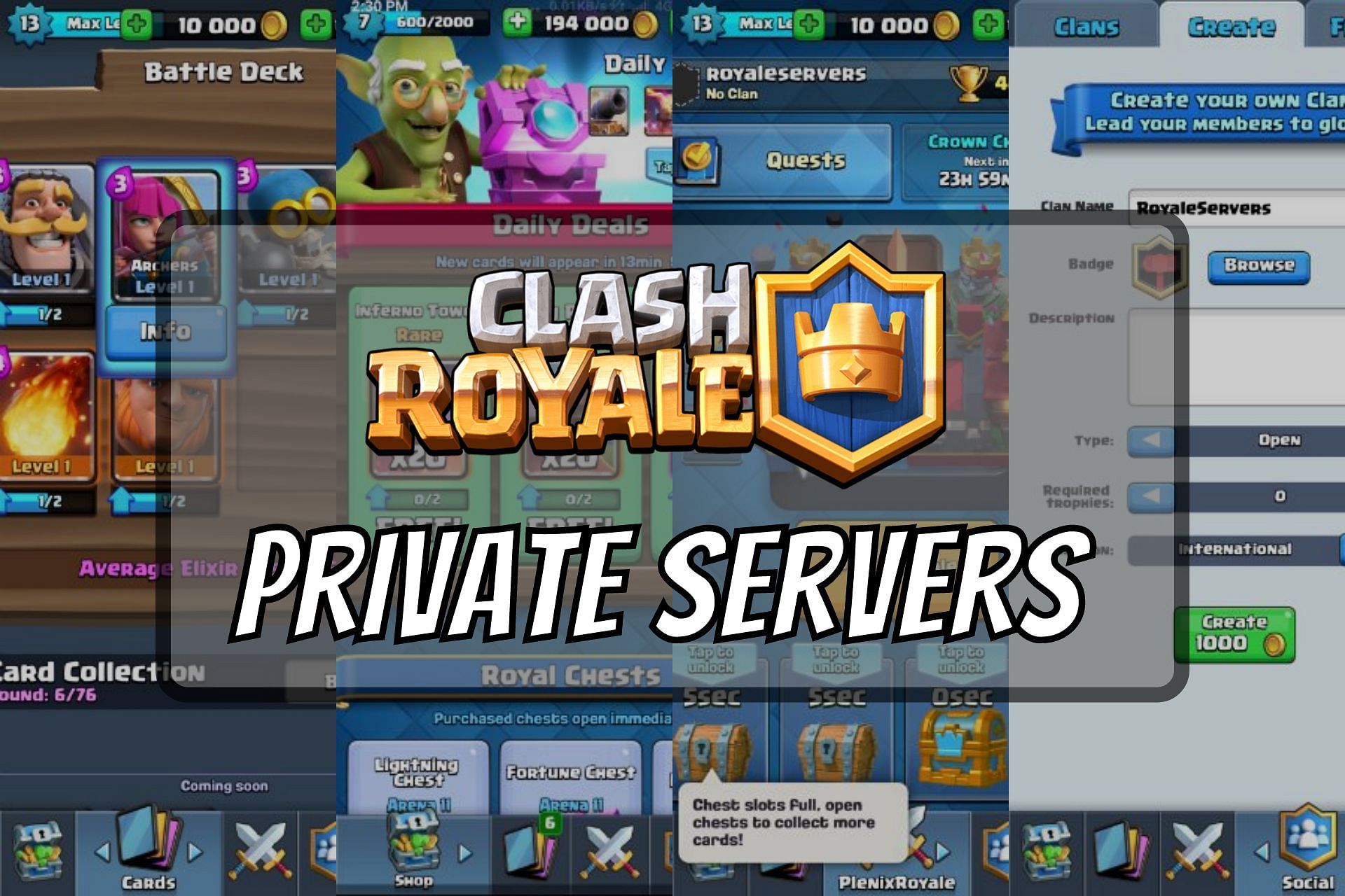 clash royale mod no private server