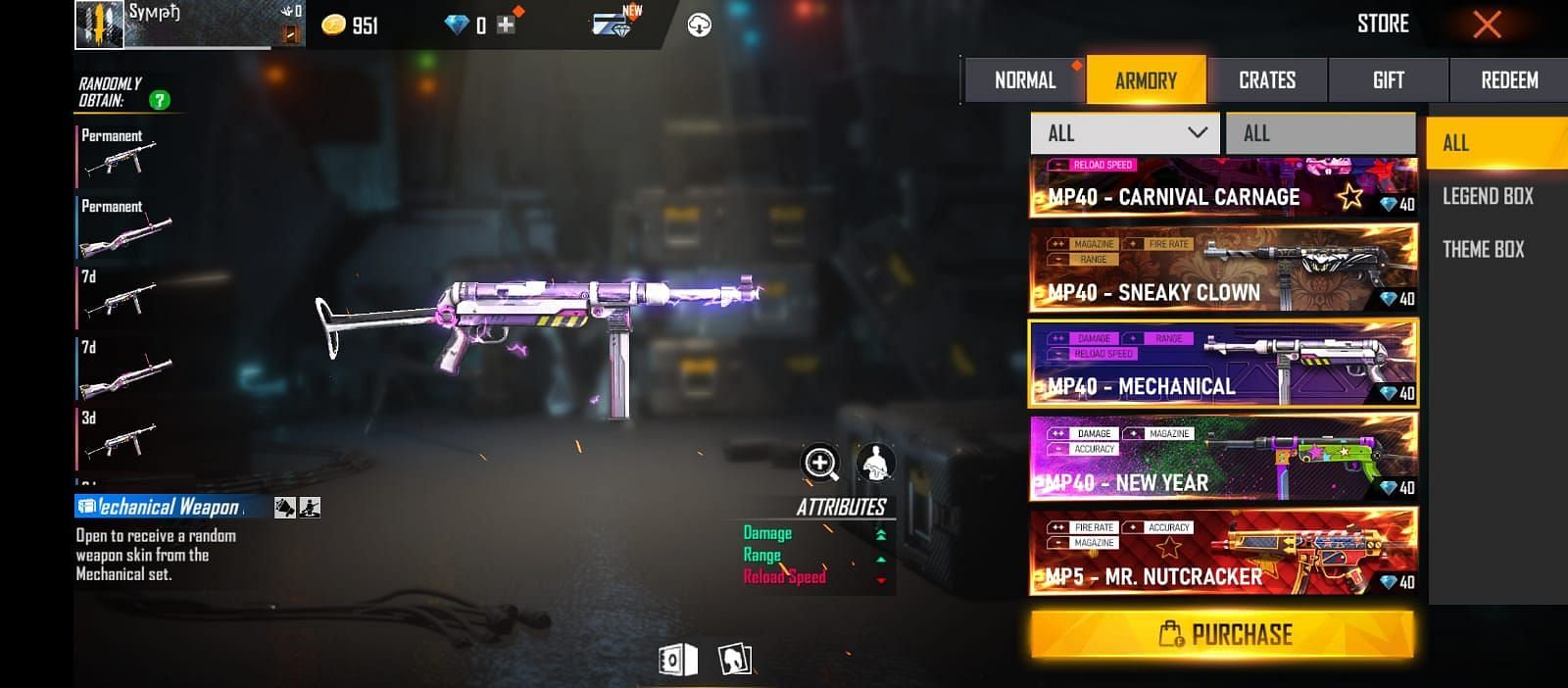 best mp40 skin in free fire 2022