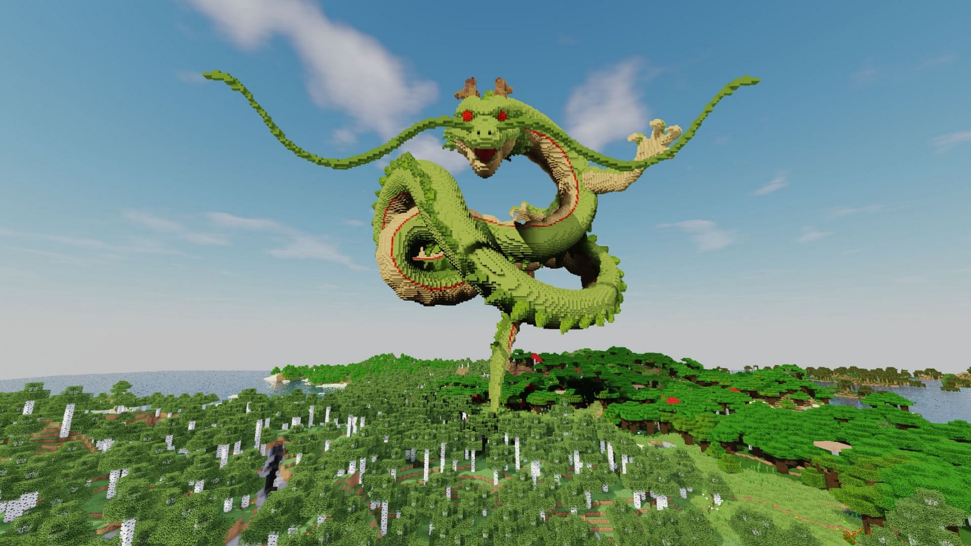 A schematic build featuring Shenron of the Dragon Ball franchise (Image via Sketchfab user inostupid)